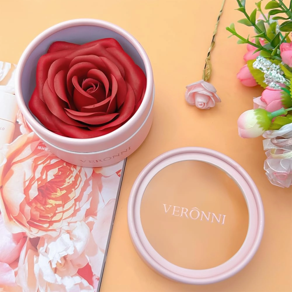 3d Rose Petal Blush, Rose Makeup Flower Petal Blush for Cheeks, Natural Glowing Redness Long Lasting Buildable Color, Contouring and Brightening, Makeup Powder blusher as Festival Gifts