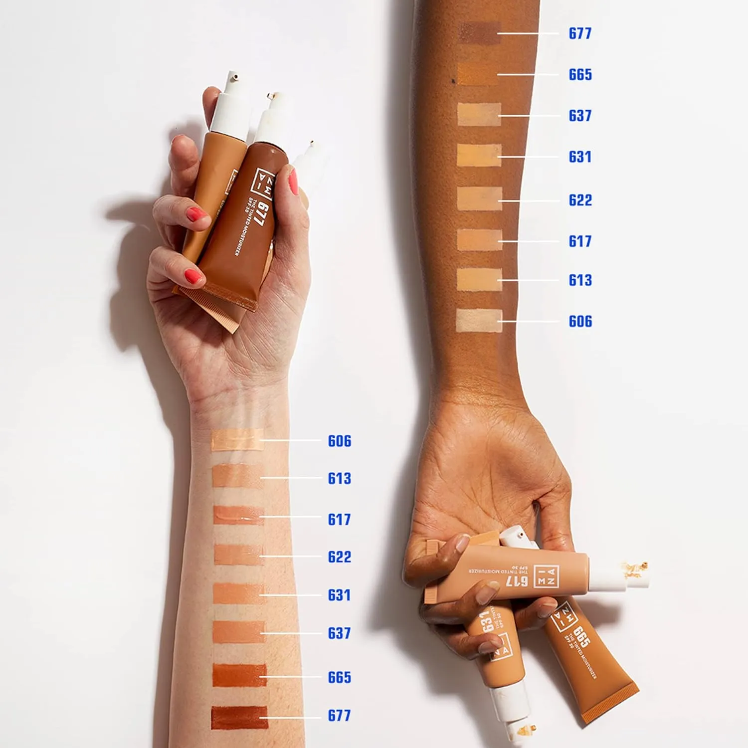 3ina 617 Tinted Moisturizer for Face with SPF 30 - Sand - BB Cream with Light to Medium Coverage - Hyaluronic Acid Moisturizer for All Skin Tones - Vegan, Cruelty and Paraben Free Make Up- 1 oz