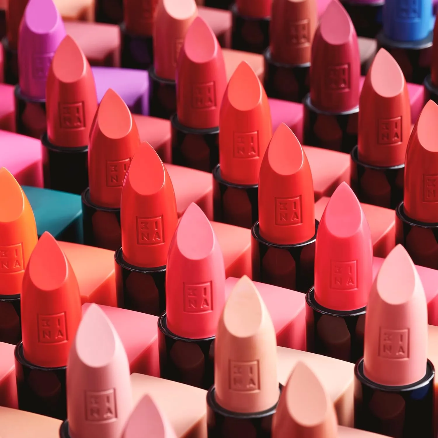 3INA The Lipstick 245 - Outstanding Shade Selection - Matte And Shiny Finishes - Highly Pigmented And Comfortable - Vegan And Cruelty Free Formula - Moisturizes The Lips - Deep True Red - 0.16 Oz