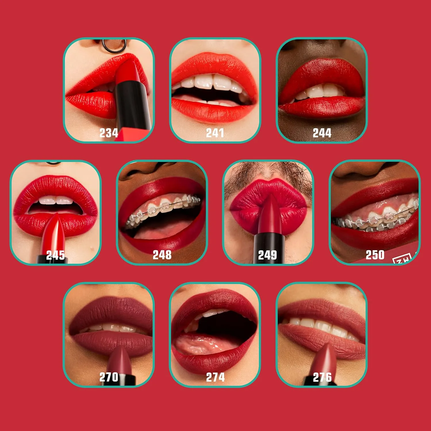 3INA The Lipstick 245 - Outstanding Shade Selection - Matte And Shiny Finishes - Highly Pigmented And Comfortable - Vegan And Cruelty Free Formula - Moisturizes The Lips - Deep True Red - 0.16 Oz