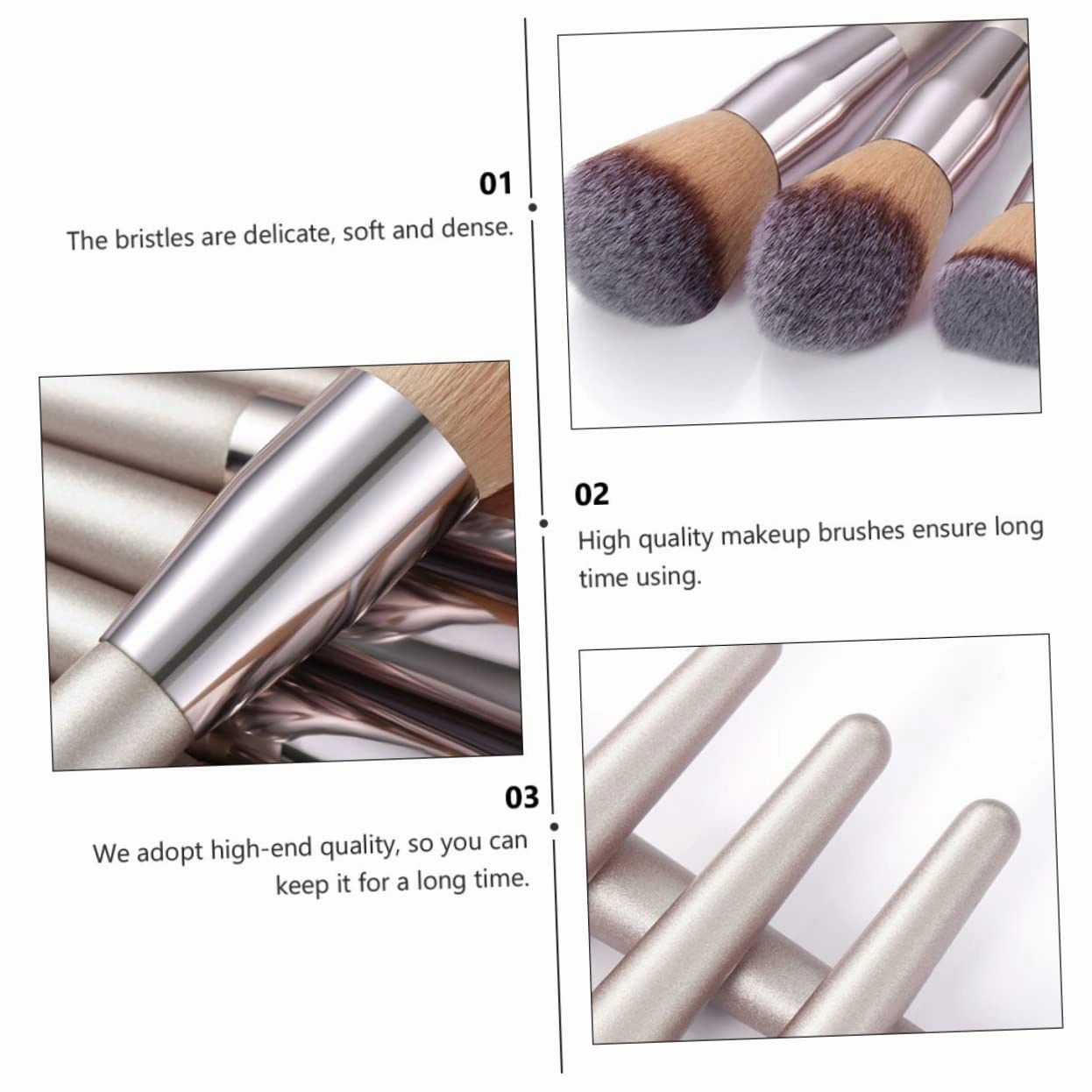 3sets Makeup Brush Set 12-piece Brush Kit for Foundation Eye Shadows Blush Contour and More 10pcs*3