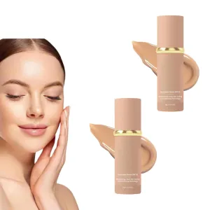 4 in 1 foundation Liquid,Hydrating Medium Full Coverage Concealer with SPF 50 ,Long wearing & Waterproof,2PCS