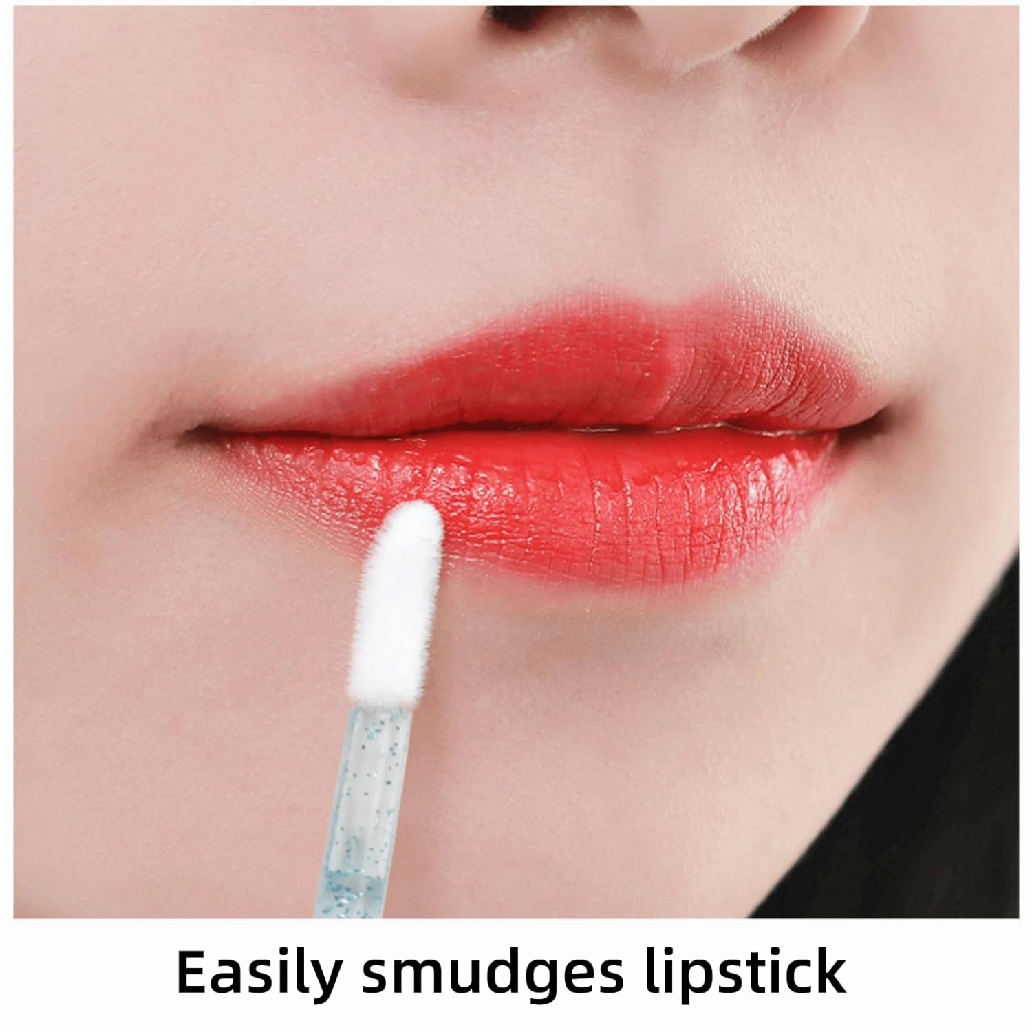 400Pcs Crystal Disposable Lip Brushes, Glitter Lip Gloss Applicators, Lipstick Gloss Wands Applicator Makeup Tool Kits for Lipstick and Lip Gloss (Rose Red)