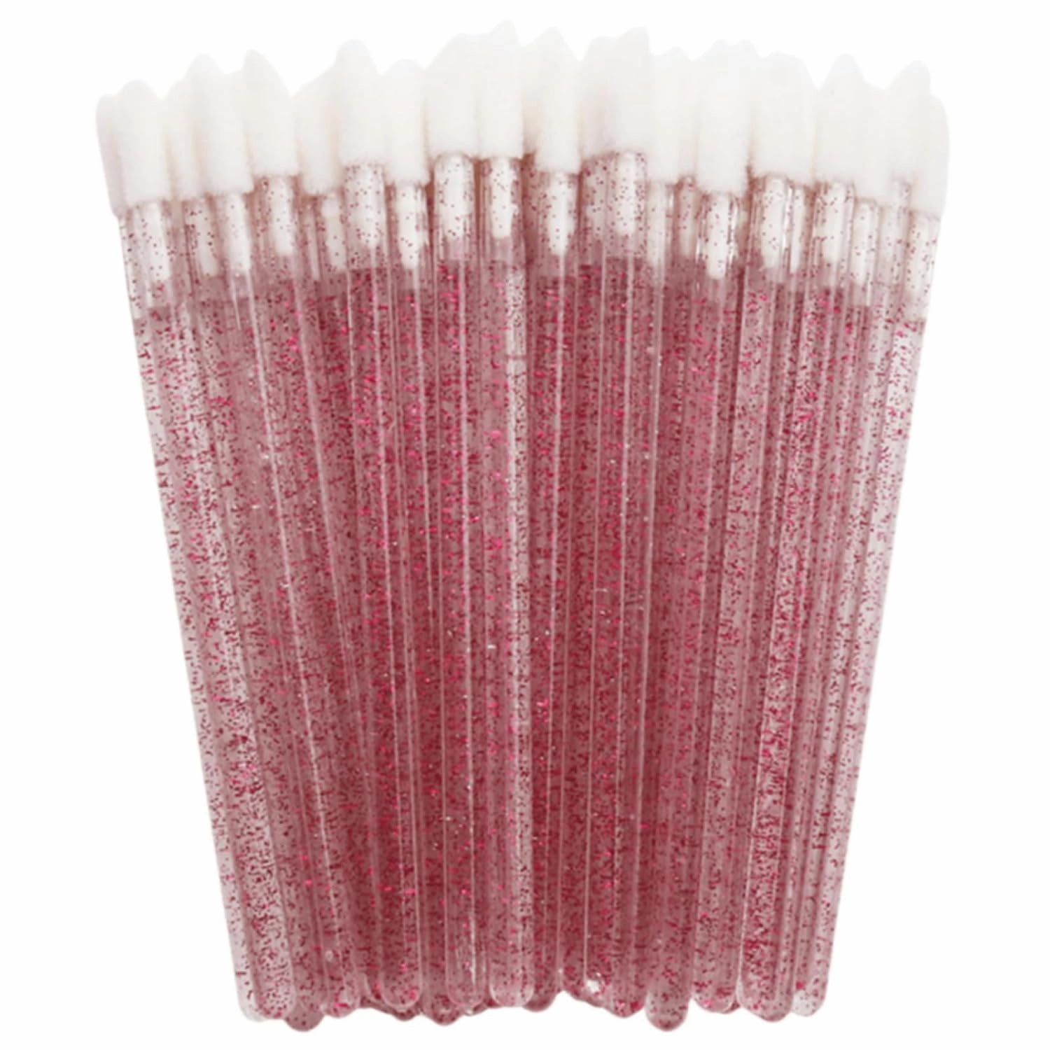 400Pcs Crystal Disposable Lip Brushes, Glitter Lip Gloss Applicators, Lipstick Gloss Wands Applicator Makeup Tool Kits for Lipstick and Lip Gloss (Rose Red)