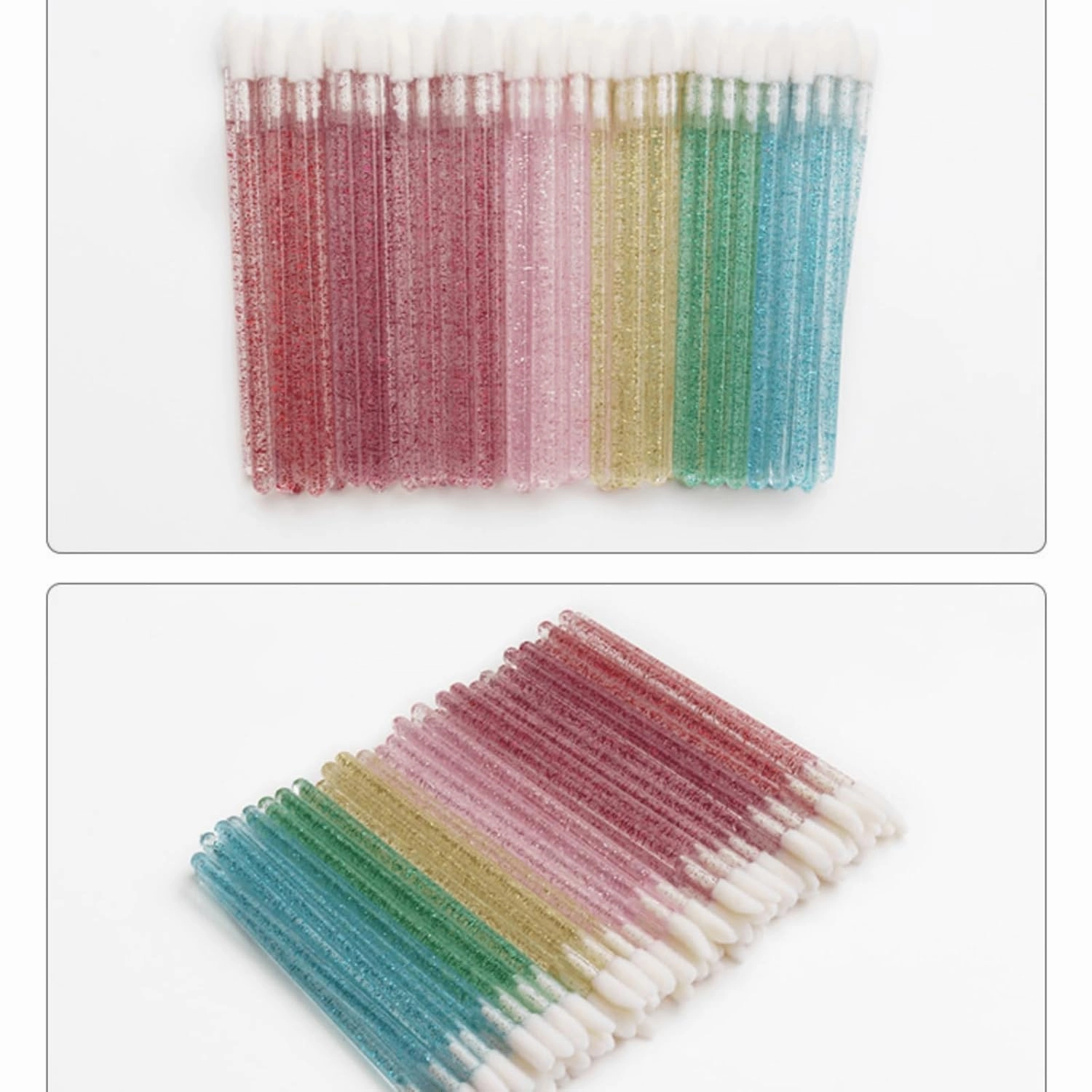 400Pcs Crystal Disposable Lip Brushes, Glitter Lip Gloss Applicators, Lipstick Gloss Wands Applicator Makeup Tool Kits for Lipstick and Lip Gloss (Rose Red)