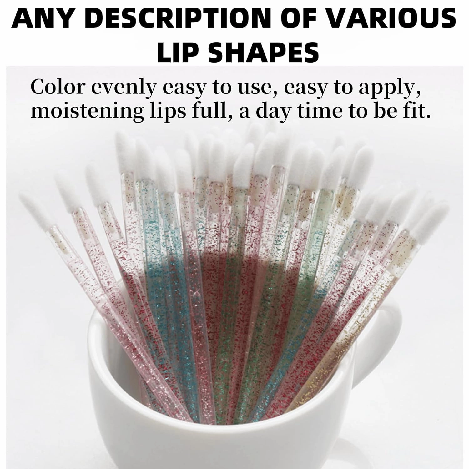 400Pcs Crystal Disposable Lip Brushes, Glitter Lip Gloss Applicators, Lipstick Gloss Wands Applicator Makeup Tool Kits for Lipstick and Lip Gloss (Rose Red)