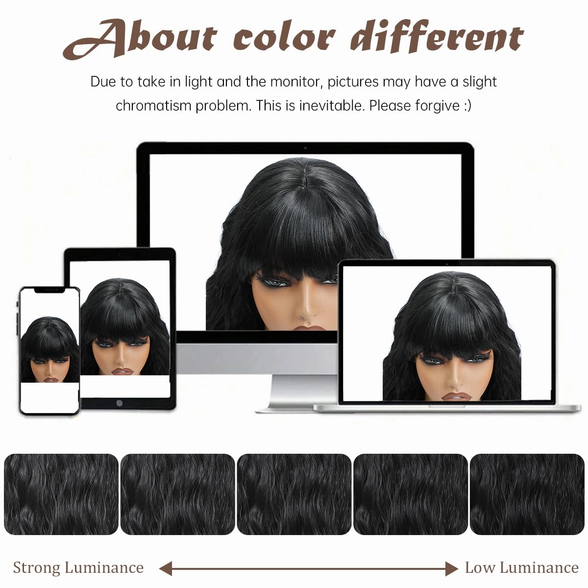 40 Inch Long Wavy Wig with Bangs for Women, Long Black Wig with Bangs, Natural Looking Synthetic Heat Resistant Hair, Wigs for Daily Party and Halloween