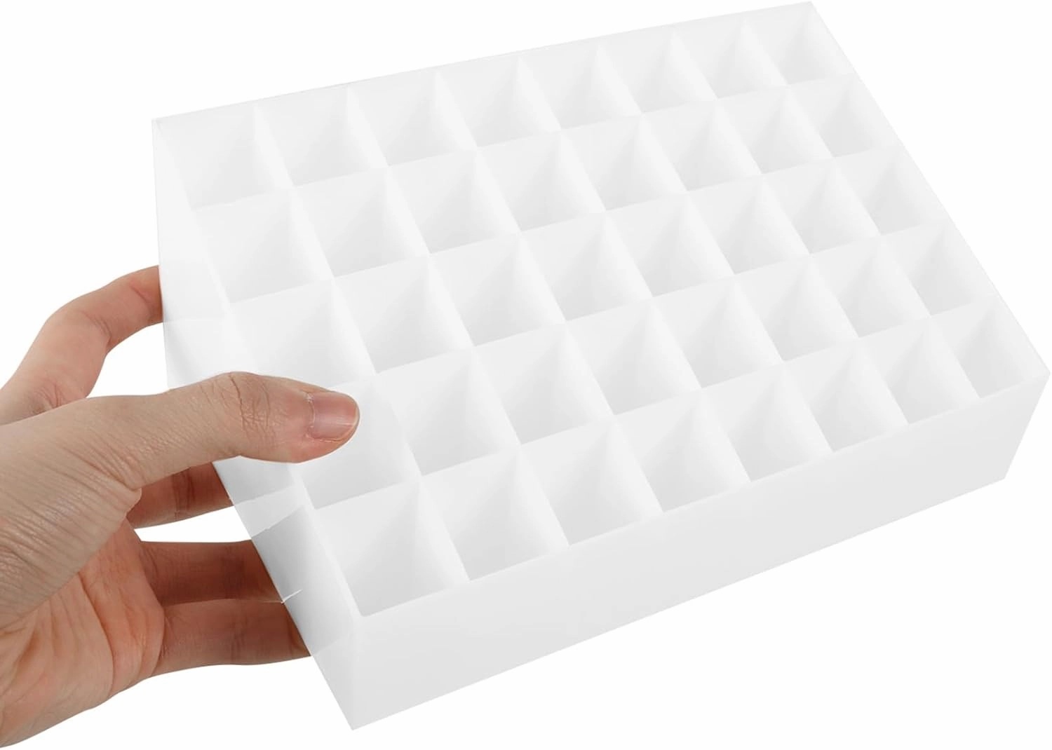 40-Slot Lipstick Organizer Cosmetic Display Rack for Home & Salon - Space-Saving & Easy to Clean - for Makeup Lovers & Professionals (White)