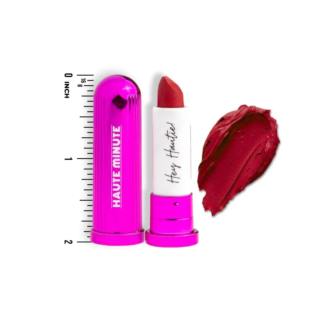 4Ever Haute Lipstick – Red Lipstick Long Lasting, Bold Satin Finish, Vegan, Cruelty-Free - Clean & Natural, Travel-Friendly Lip Color (Red Haute)