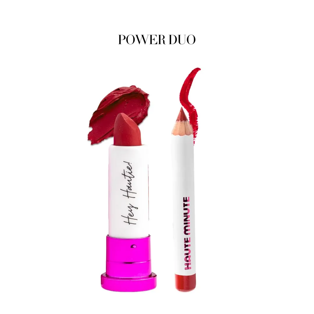 4Ever Haute Lipstick – Red Lipstick Long Lasting, Bold Satin Finish, Vegan, Cruelty-Free - Clean & Natural, Travel-Friendly Lip Color (Red Haute)