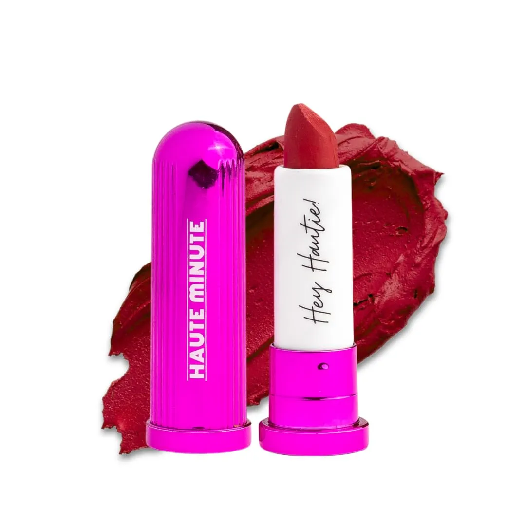 4Ever Haute Lipstick – Red Lipstick Long Lasting, Bold Satin Finish, Vegan, Cruelty-Free - Clean & Natural, Travel-Friendly Lip Color (Red Haute)
