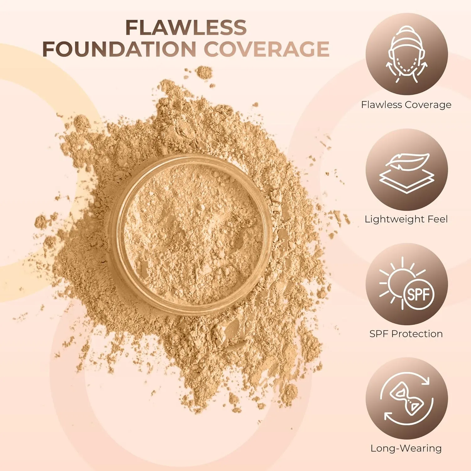 4pc Full Size Kit (Beige Shade) Mineral Makeup Matte Translucent Loose Foundation   Kabuki Brush   Concealer   Finishing Setting Powder   Bare Face Full Coverage SPF 30 All Skin Types Waterproof