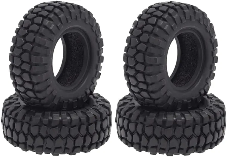 4PCS 48mm 1.0 Soft Rubber Wheel Tires Tyre for 1/24 RC Crawler Car Axial SCX24 90081 AXI00002 Upgrade Parts (Color : Champagne)