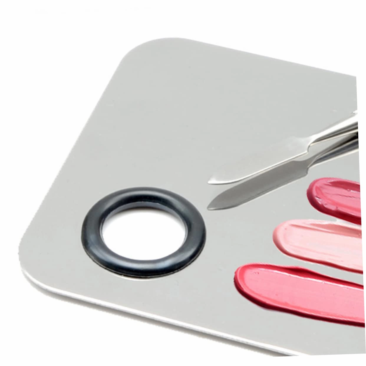 4pcs Stainless Steel Makeup Mixing Palette Multi-purpose Nail Art and Eyeshadow Trays Butterfly and Square Shapes for Foundation Lipstick and Pigment Mixing