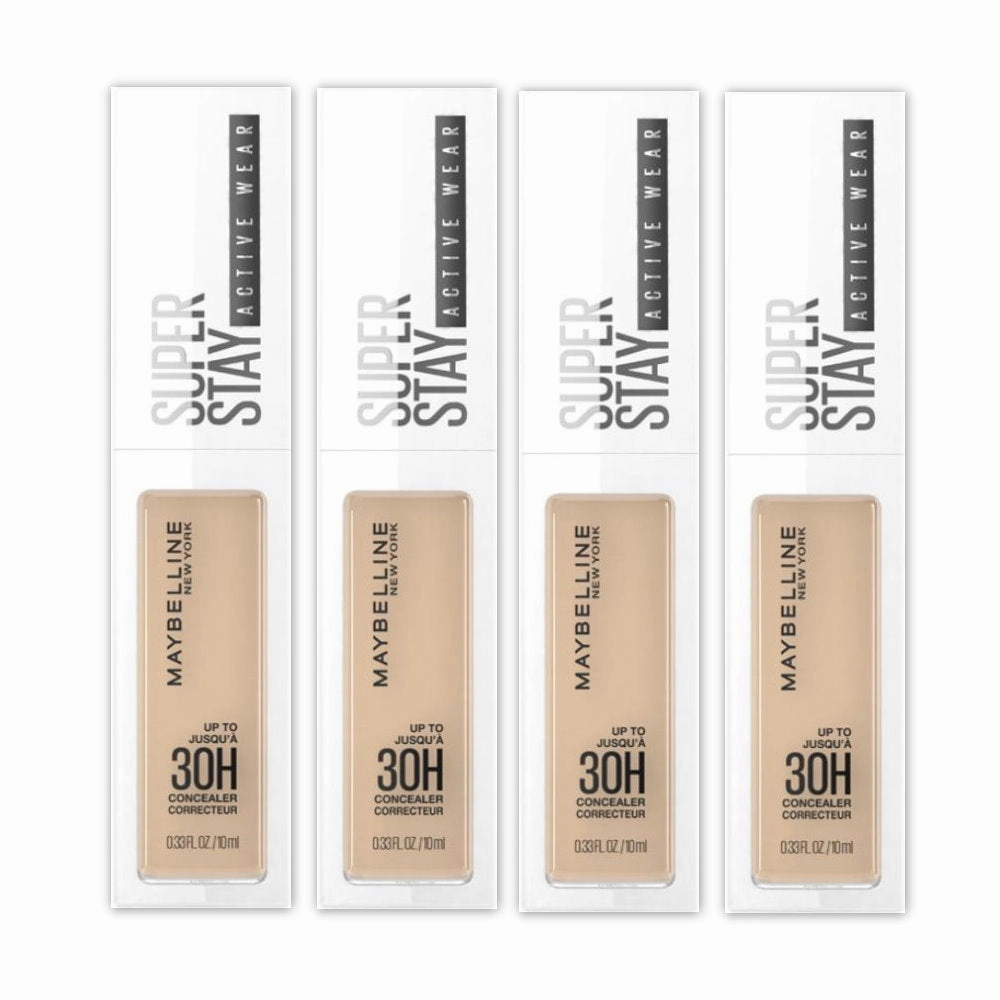 4x Maybelline Superstay Activewear 30 Hour Concealer 10ml 25 Medium