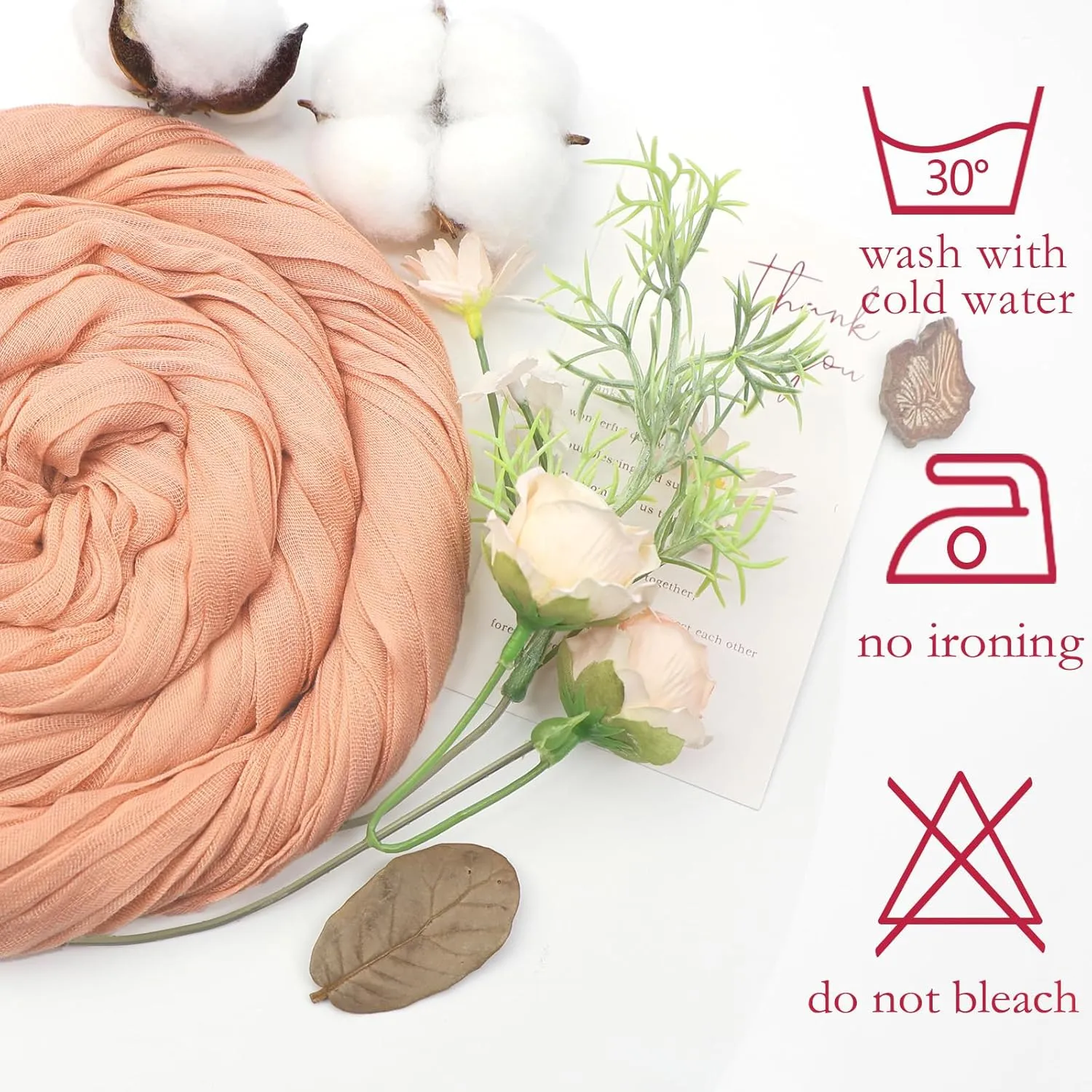 6 Pack Blush Pink Cheesecloth Table Runner 10ft Boho Gauze Fabric Cheese Cloth Table Runner 35 x 120 Inch Rustic Sheer Runner for Romantic Wedding Decor Baby Shower Party Table Decoration
