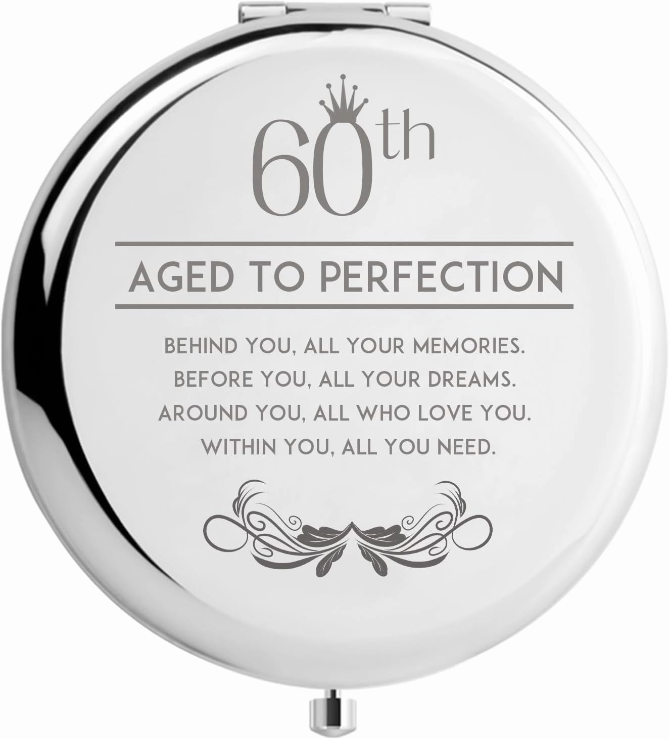 60th Birthday Gifts for Women Mom Wife Funny Compact Mirror, 60 Years Old Gifts for Friends Female Makeup Mirror (60th Birthday)