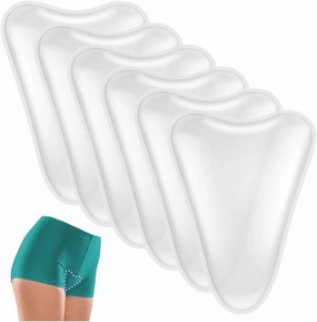 6-Pack Transparent Silicone Concealer Inserts – Reusable Front Smoothing Insert, Seamless Pad & Underwear Guard for Leggings, Swimwear & Yoga Pants