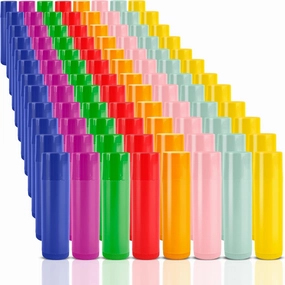 96 Pcs 5g Lip Balm Tubes bulk Plastic Empty Lip Balm Containers Refillable Rotatable Lipstick Tubes DIY Lip Gloss Balm Tube Holder for DIY Cosmetic, 8 Colors