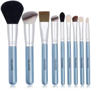 9pcs Basic Makeup Brushes Set Foundation Powder Blending Face Blush Eyeshadow Make Up Tools Sky Blue Soft Fiber Brushes(Sky Blue,9pcs)