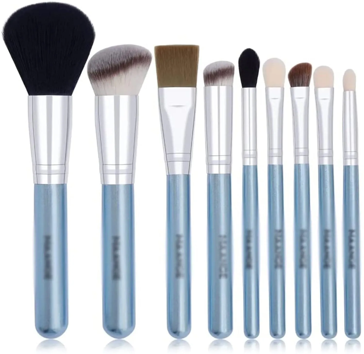 9pcs Basic Makeup Brushes Set Foundation Powder Blending Face Blush Eyeshadow Make Up Tools Sky Blue Soft Fiber Brushes(Sky Blue,9pcs)