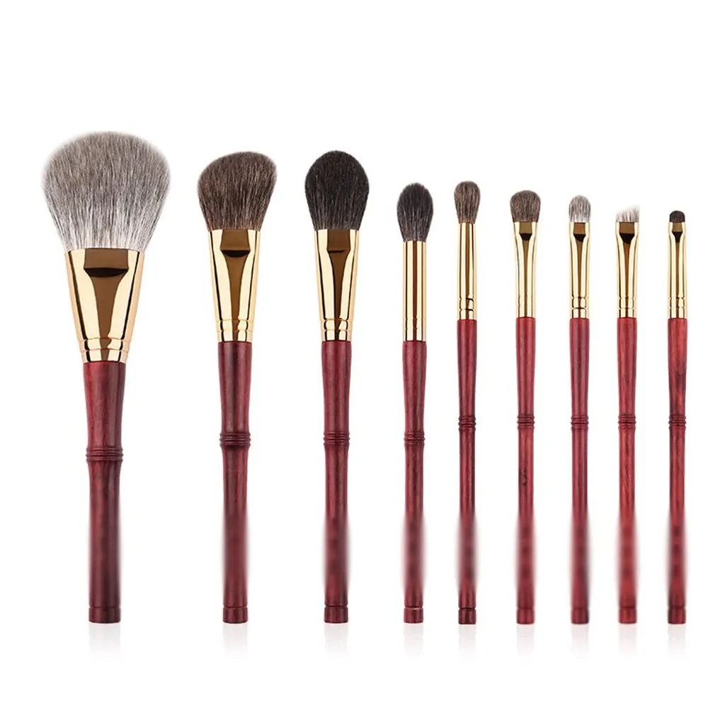 9pcs/set Powder Makeup Brushes Set Blusher Eyeshadow Concealer Eyebrow Eye Make Up Brushes Ebony Handle Exquisite