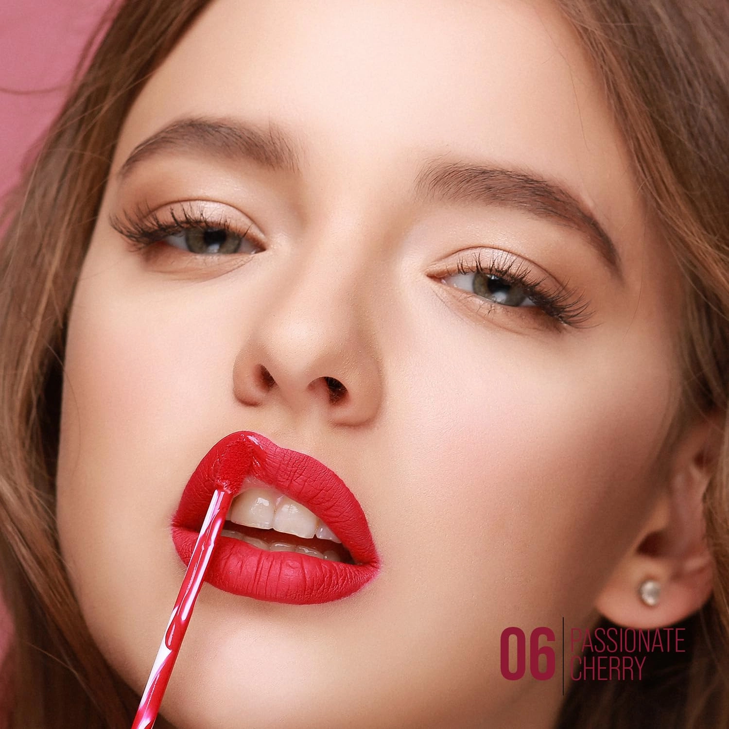 aden Tattoo Matte Lipstick - 7ML - Highly Pigmented - Provides Non-Shinny, Non Smudging and Velvety Finish – Water Proof Made in Italy (06 Passionate Cherry)