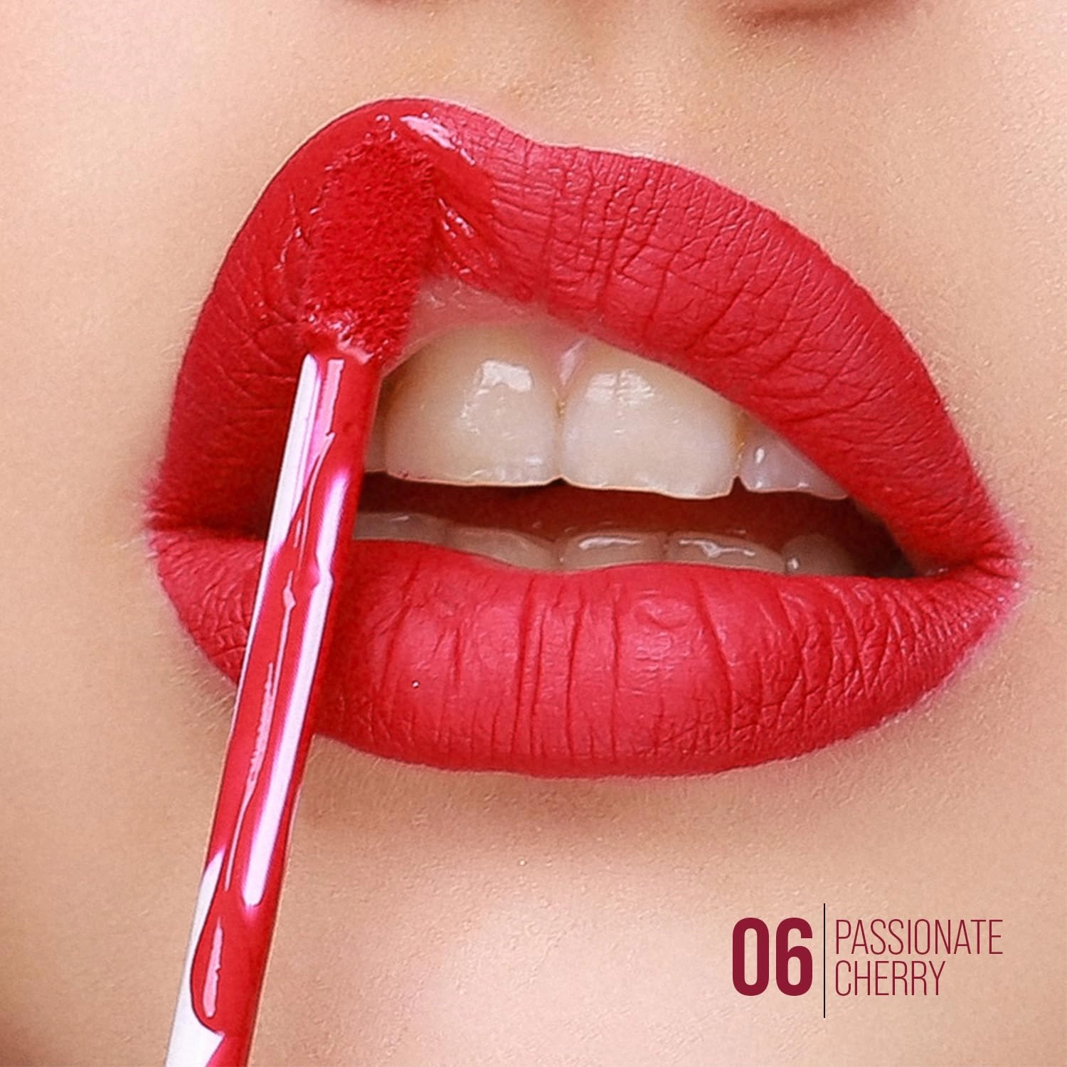 aden Tattoo Matte Lipstick - 7ML - Highly Pigmented - Provides Non-Shinny, Non Smudging and Velvety Finish – Water Proof Made in Italy (06 Passionate Cherry)