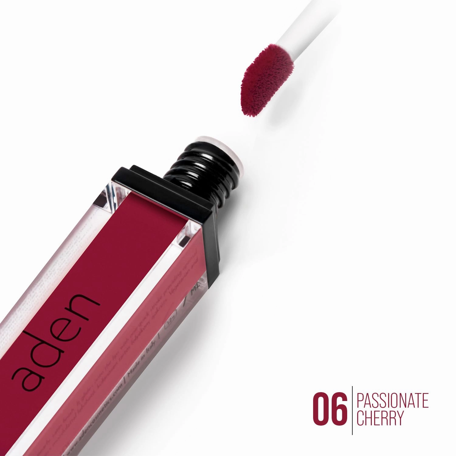 aden Tattoo Matte Lipstick - 7ML - Highly Pigmented - Provides Non-Shinny, Non Smudging and Velvety Finish – Water Proof Made in Italy (06 Passionate Cherry)