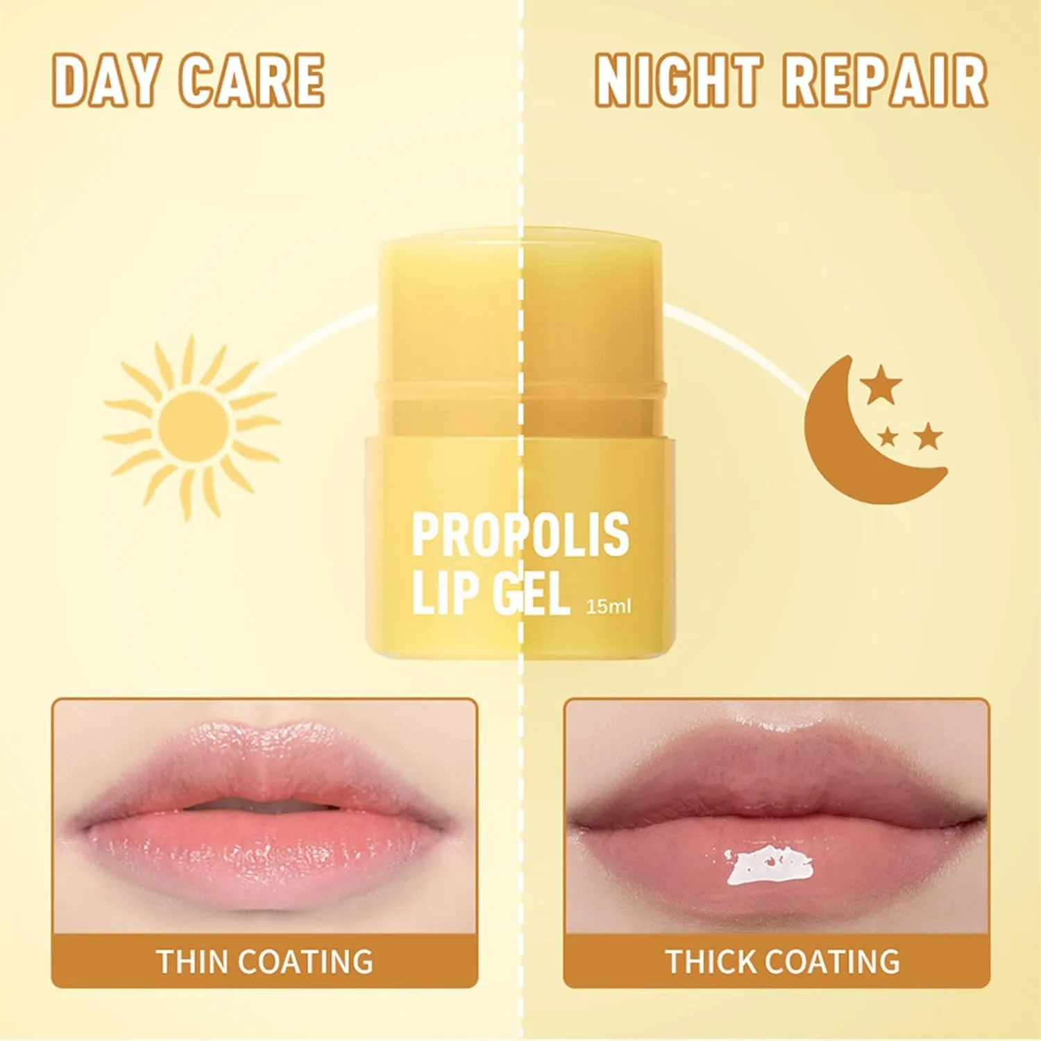 Aesthelabs Lip Healing Honey Butter, Natural Overnight Lip Repair Honey Butter, 12H Hydrating Vegan Lip Balm with Propolis, Twist-Up Design (3pcs, 15ml)