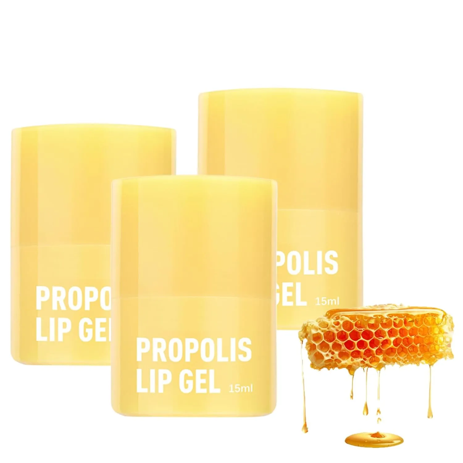 Aesthelabs Lip Healing Honey Butter, Natural Overnight Lip Repair Honey Butter, 12H Hydrating Vegan Lip Balm with Propolis, Twist-Up Design (3pcs, 15ml)
