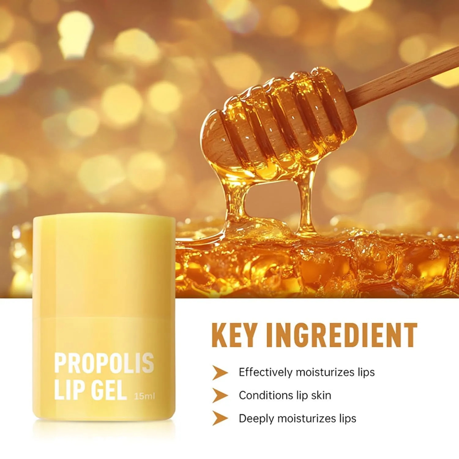 Aesthelabs Lip Healing Honey Butter, Natural Overnight Lip Repair Honey Butter, 12H Hydrating Vegan Lip Balm with Propolis, Twist-Up Design (3pcs, 15ml)