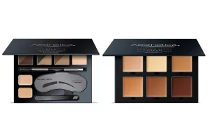 Aesthetica Brow Contour Kit 16-Piece Eyebrow Palette and Aesthetica Cream Contour & Highlighting Kit