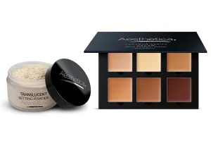 Aesthetica Translucent Loose Setting Powder and Aesthetica Cream Contour & Highlighting Kit