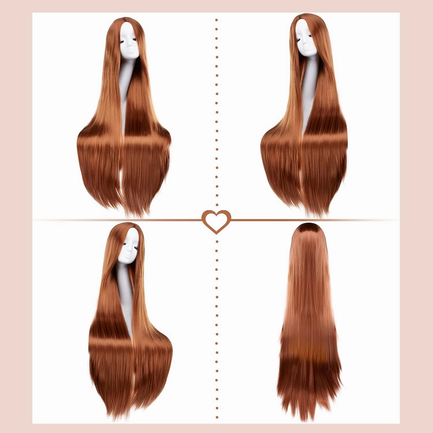 AGPTEK Wig, Synthetic Wig for Women, 40 Inch /100 cm Straight Long Wig Part in the Middle Anime Costume, Great for Party, Cosplay, Daily-Use and Festivals (Light Blonde)