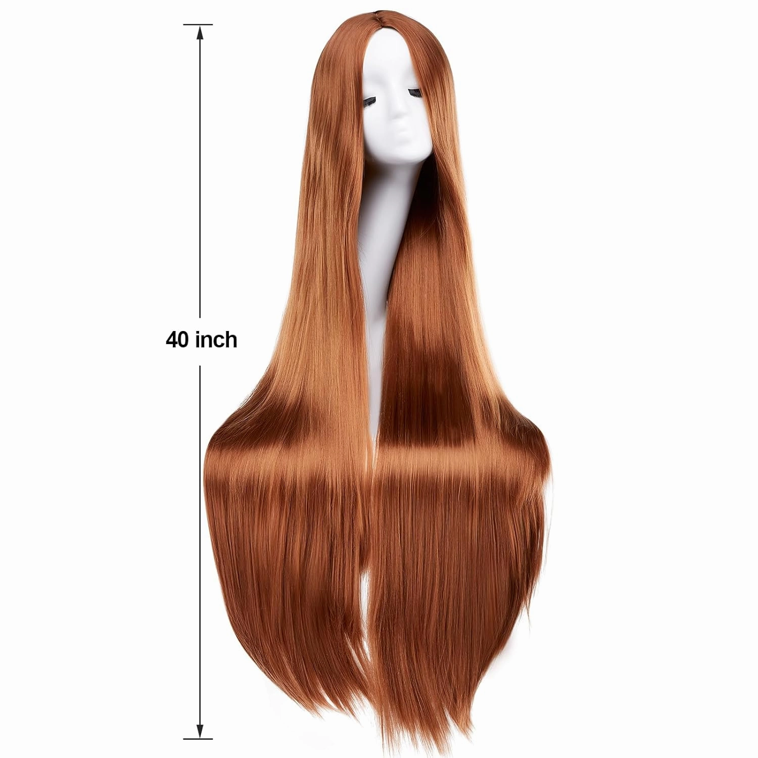 AGPTEK Wig, Synthetic Wig for Women, 40 Inch /100 cm Straight Long Wig Part in the Middle Anime Costume, Great for Party, Cosplay, Daily-Use and Festivals (Light Blonde)