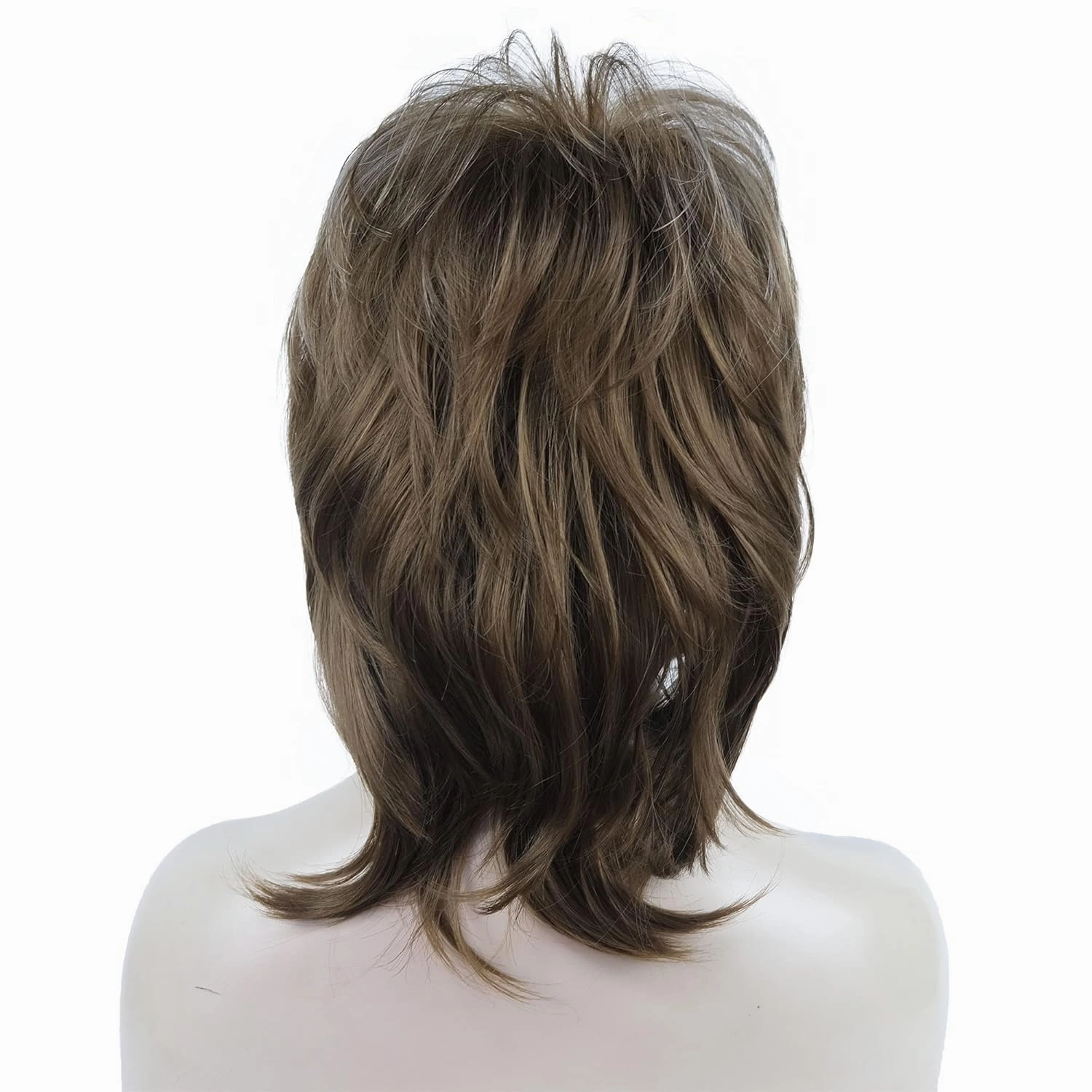 Aimole Soft Shaggy Layered Medium Length Classic Cap Synthetic Women Wigs(12TT26)