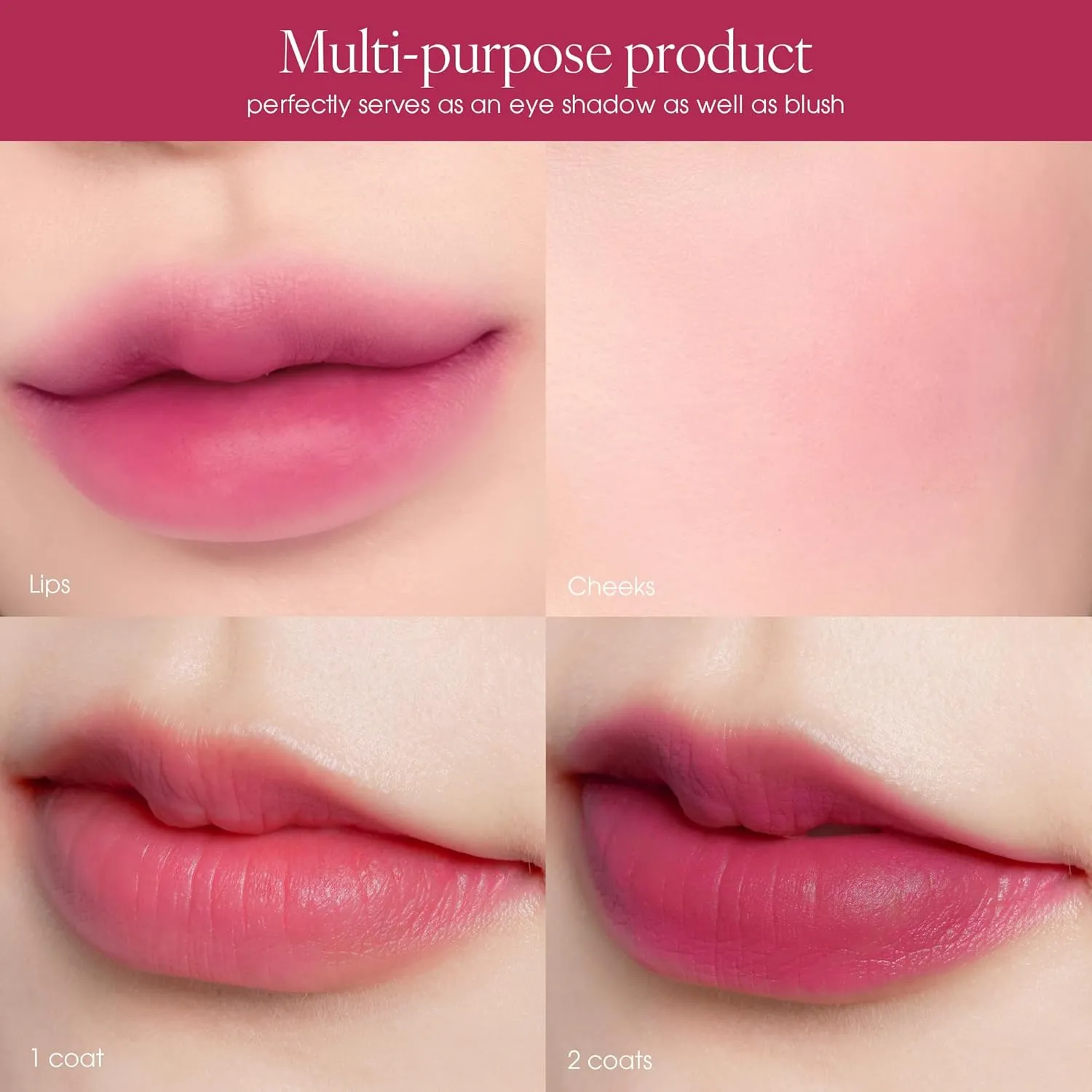 AIR LIPS 830 RARETEM, Lip & Cheek, Natural Soft Matte Finish & Buildable, Airy Formula (1.2g, 0.003 oz.)