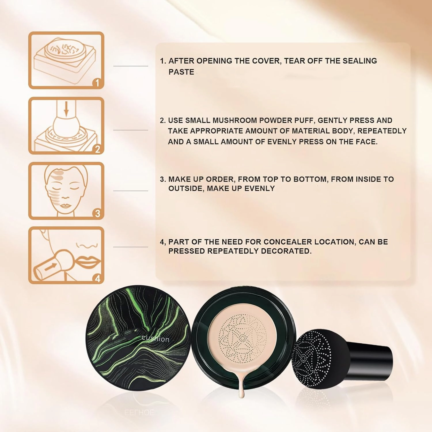 Air Cushion Cc Cream, Makeup, Moisture Cushion, Concealer, Foundation