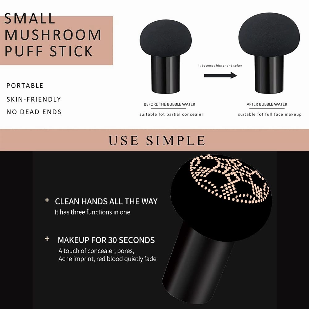 Air Cushion CC Cream Mushroom Head Foundation Air Cushion BB Cream Concealer Moisturizing Brighten Makeup Long Lasting Waterproof-Natural 2Pack