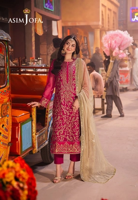 AJKKB-14 EMBROIDERED NET STITCHED 3 PCS
