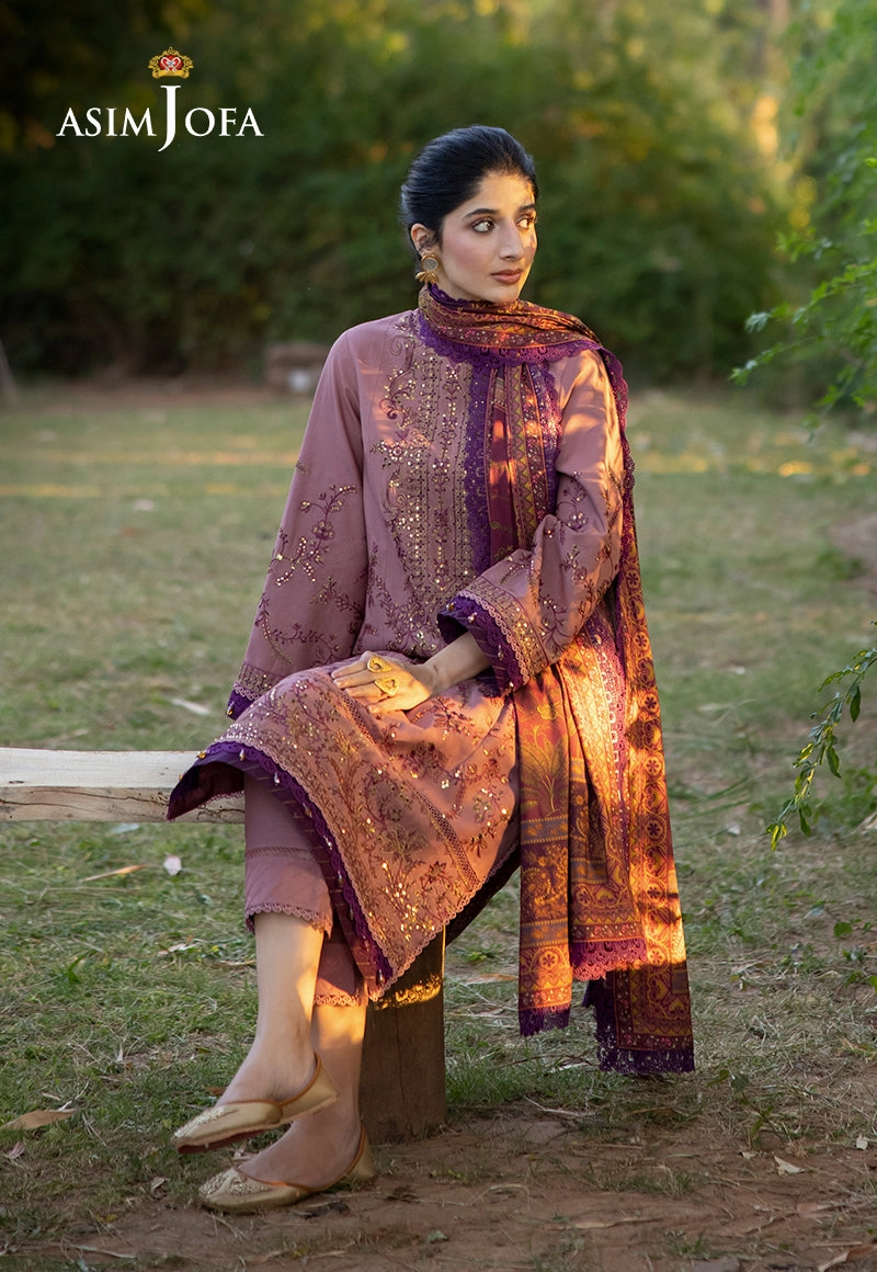 AJUWD-30 EMBROIDERED VISCOSE STITCHED 3 Pcs