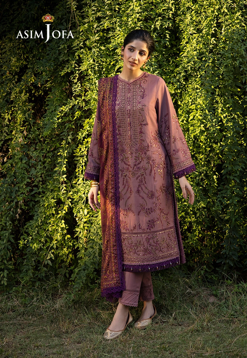 AJUWD-30 EMBROIDERED VISCOSE STITCHED 3 Pcs