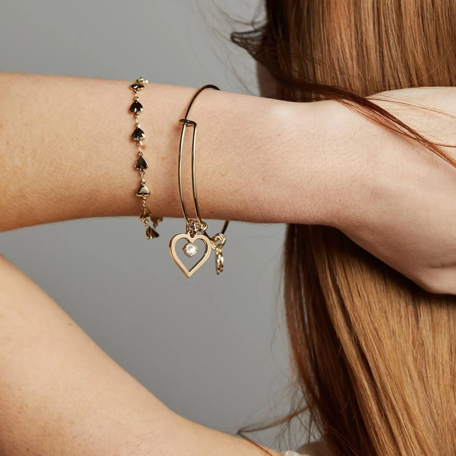 Alex and Ani Crystal in Heart Charm Bangle Bracelet