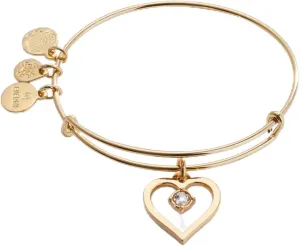 Alex and Ani Crystal in Heart Charm Bangle Bracelet
