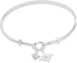Alex and Ani North Star   Crystal Charm Clip Bangle