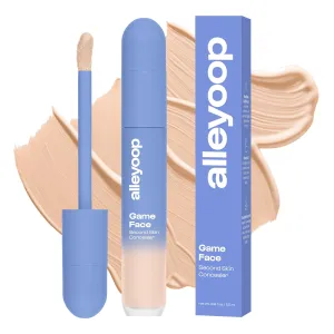 Alleyoop Game Face Makeup Concealer - Lightweight, Buildable Under Eye Concealer for Dark Circles, Hydrating Cream Formula for Women with Aloe Stem Cell - Smooth, Crease-Proof Makeup, Brilliant