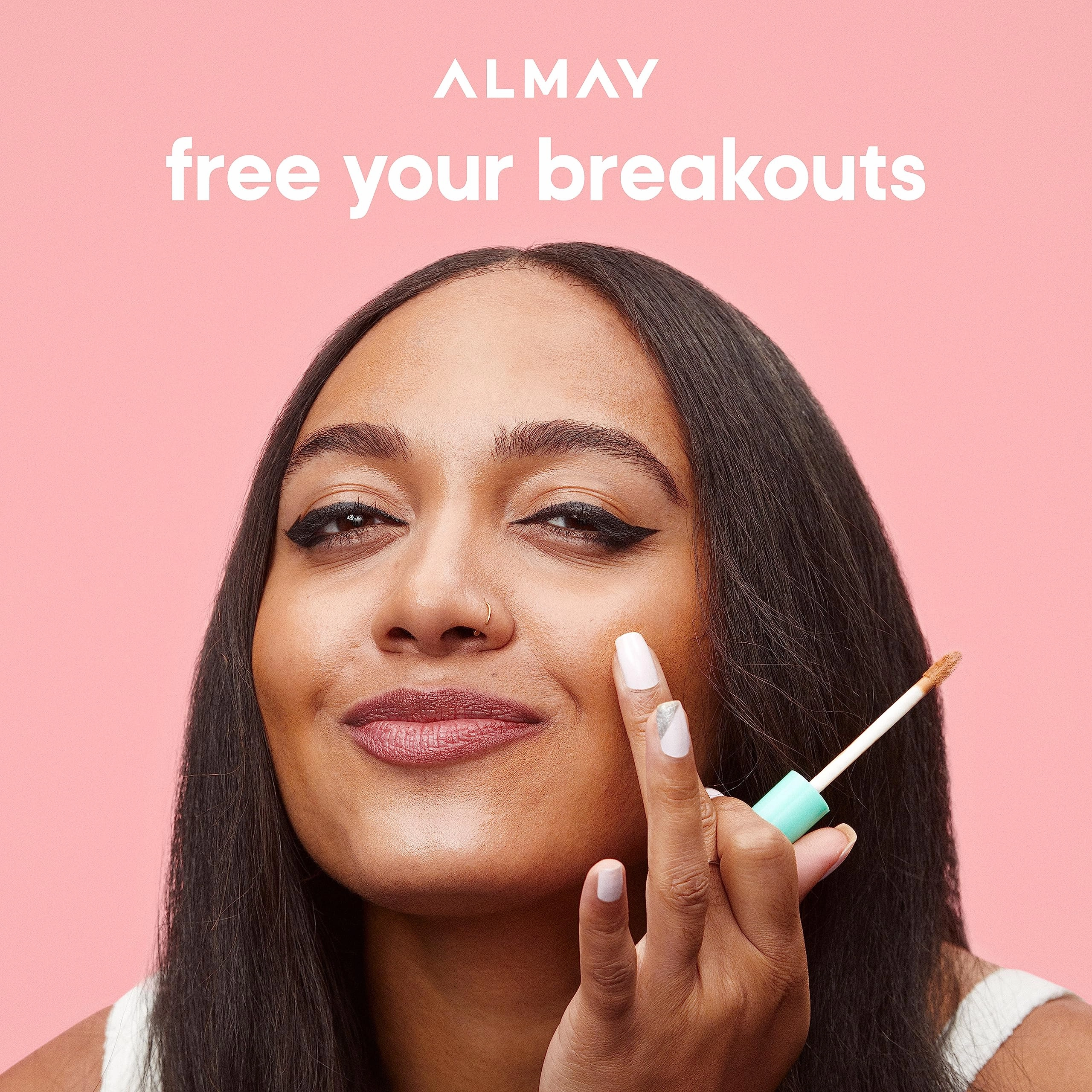 Almay Clear Complexion Acne & Blemish Spot Treatment Concealer Makeup with Salicylic Acid- Lightweight, Full Coverage, Hypoallergenic, Fragrance-Free, for Sensitive Skin, 050 Fair, 0.3 fl oz.