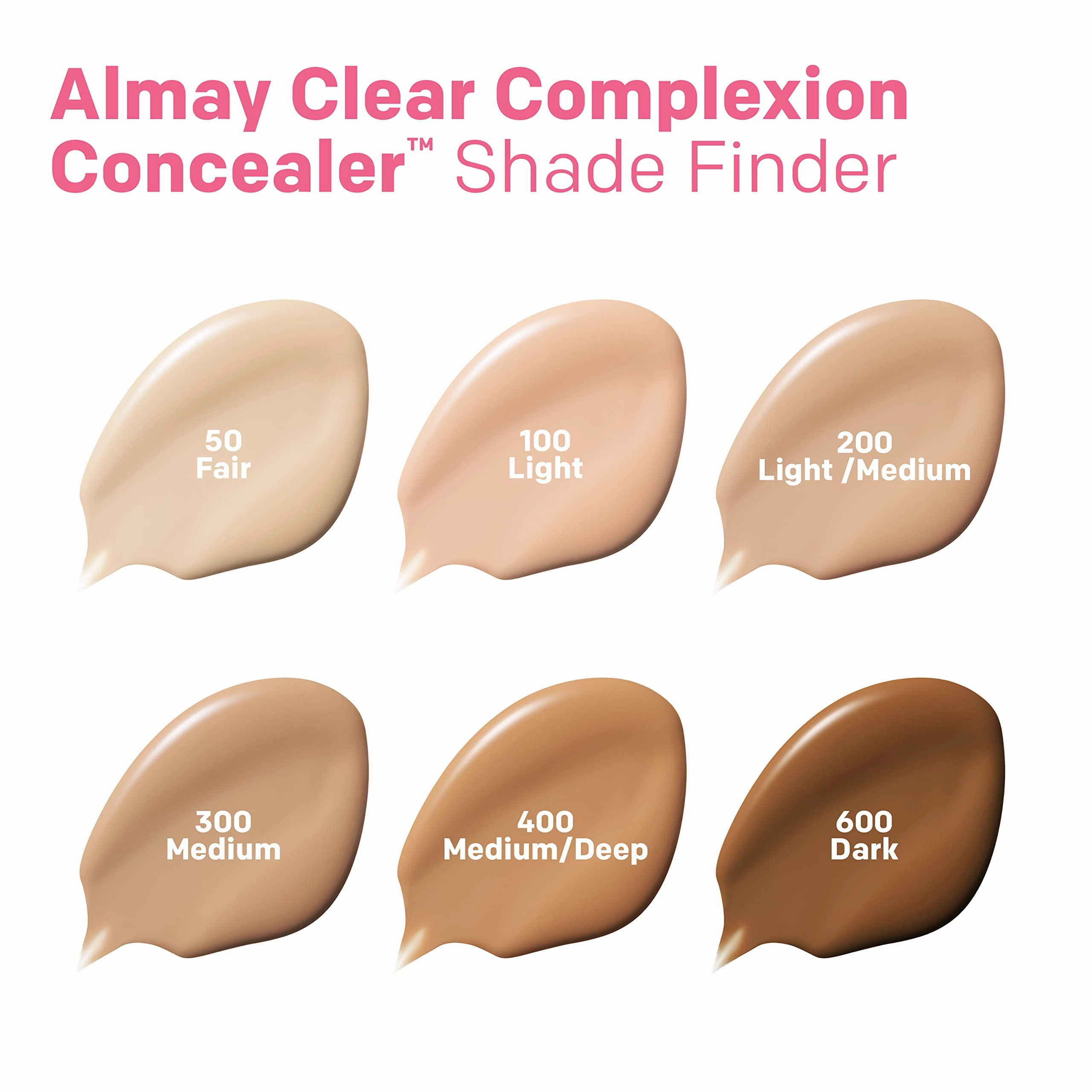 Almay Clear Complexion Acne & Blemish Spot Treatment Concealer Makeup with Salicylic Acid- Lightweight, Full Coverage, Hypoallergenic, Fragrance-Free, for Sensitive Skin, 050 Fair, 0.3 fl oz.