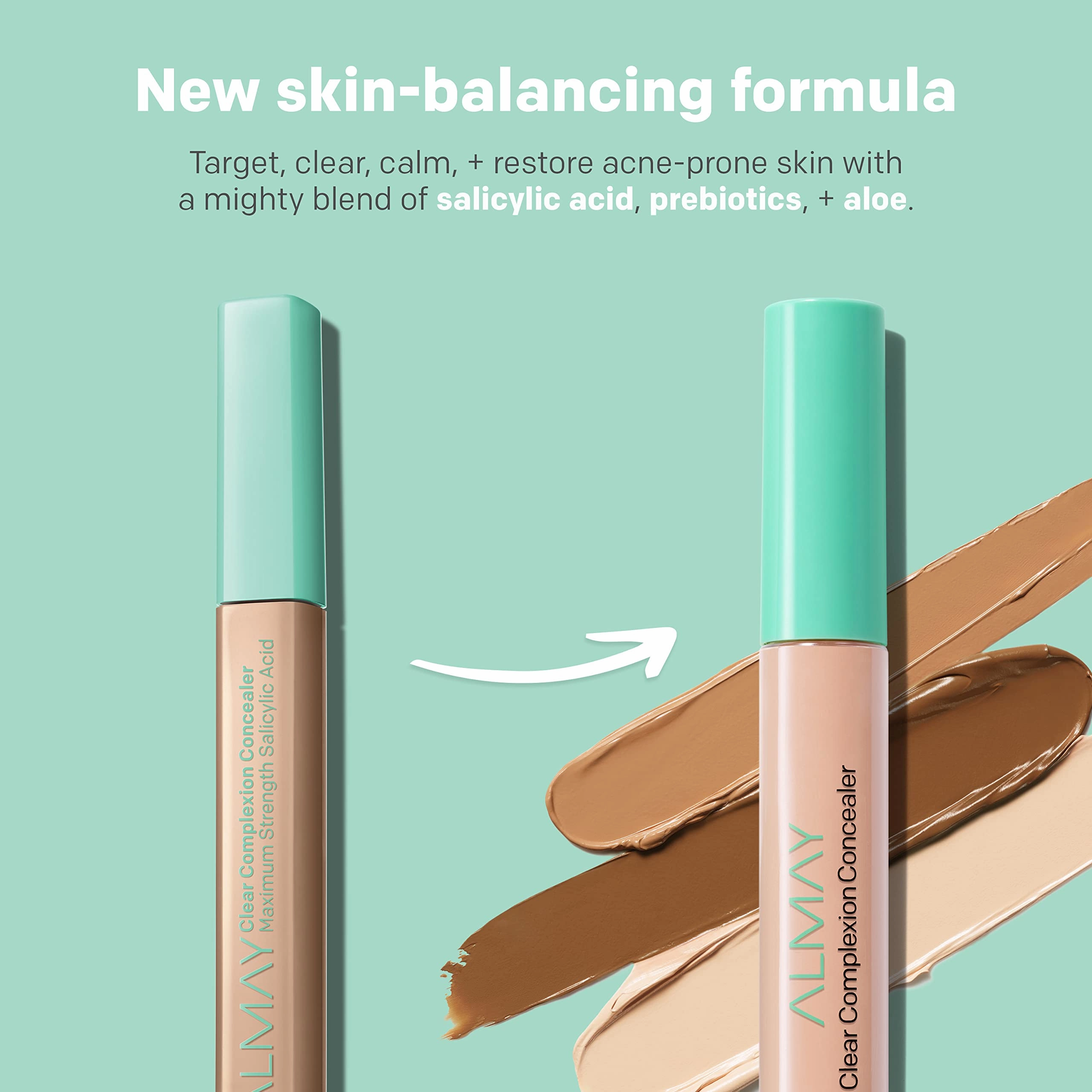 Almay Clear Complexion Acne & Blemish Spot Treatment Concealer Makeup with Salicylic Acid- Lightweight, Full Coverage, Hypoallergenic, Fragrance-Free, for Sensitive Skin, 050 Fair, 0.3 fl oz.